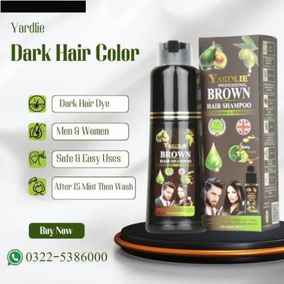 Yardlie Hair Color Shampoo – Natural Black | UK-Based 5-in-1 Grey-Cover | 200 ml