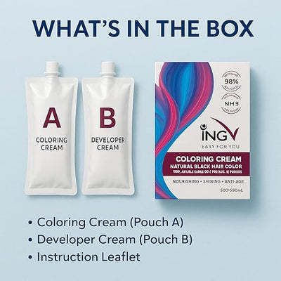 ING V Hair Color - Ammonia Free-Allergy Free  - 1000ml