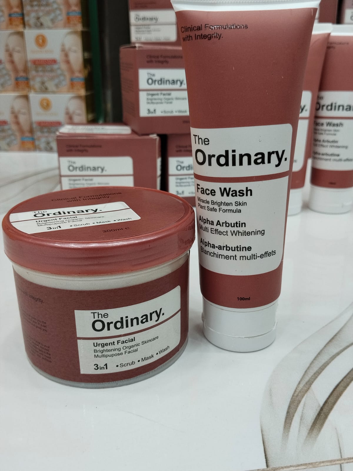 The Ordinary Alpha Arbutin Facewash 100ML + 3 IN 1 Ordinary urgent Facial