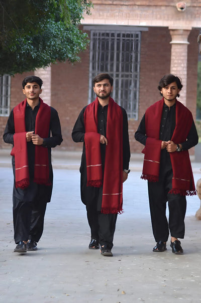 Men Wool Maroon color Shawl by Designer Shawl.